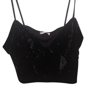 Zara Black Velvet Bralette Crop Top